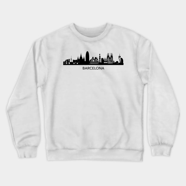 Barcelona Skyline Crewneck Sweatshirt by Elenia Design